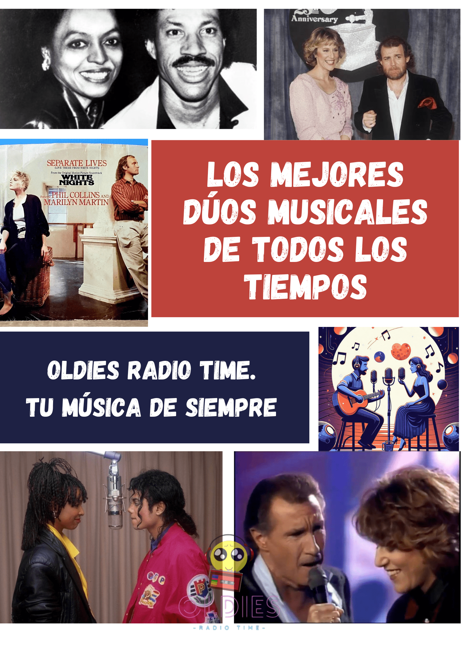 Imagen Collage de los mejores dúos musicales de todos los tiempos.